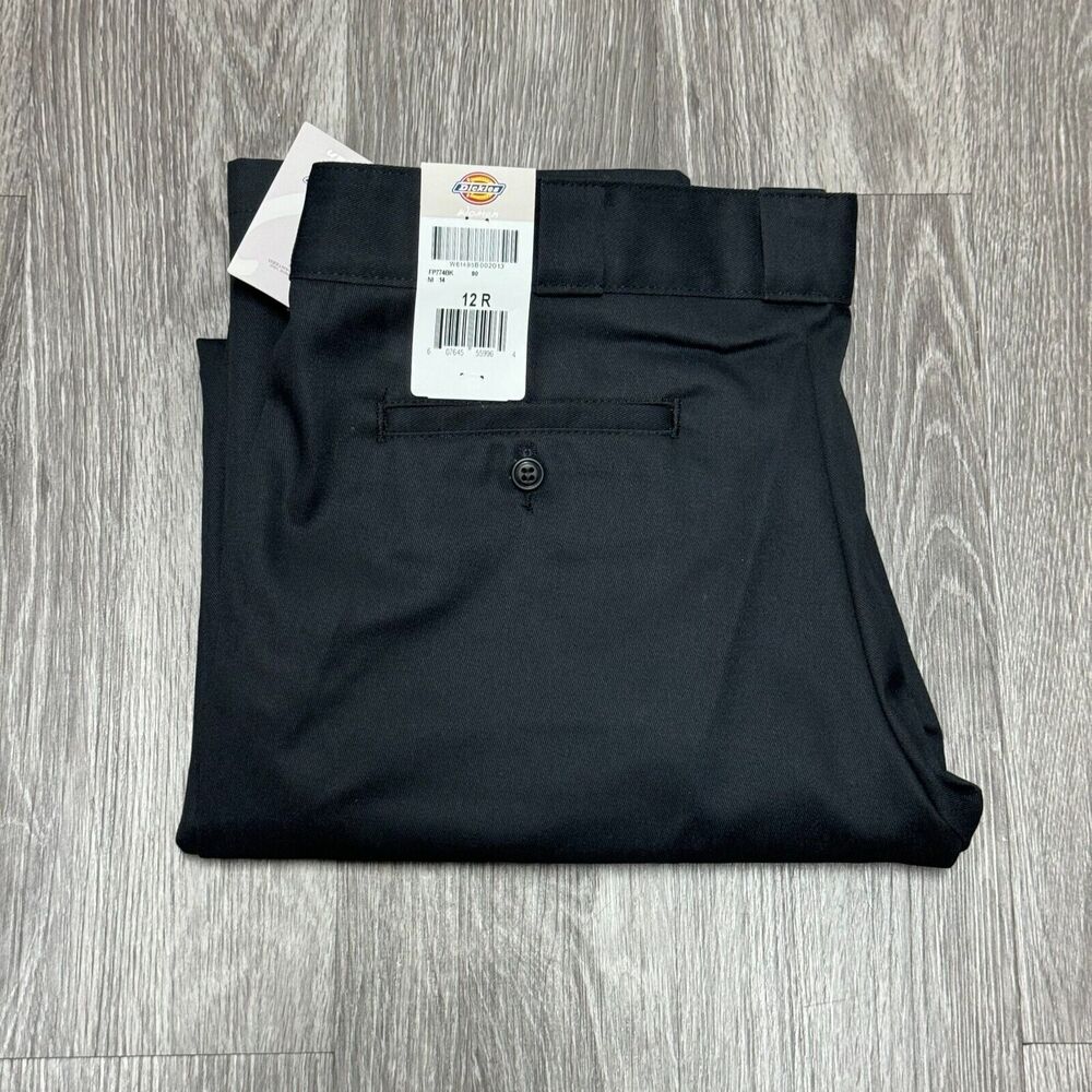 Dickies 774 Pants Womens 12R Black Original Fit Flex Work Straight Leg Relaxed
